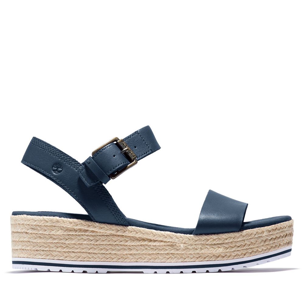 Sandalias Timberland Mujer Santorini Sun Ankle Strap Azul Marino - Chile FPD-427591